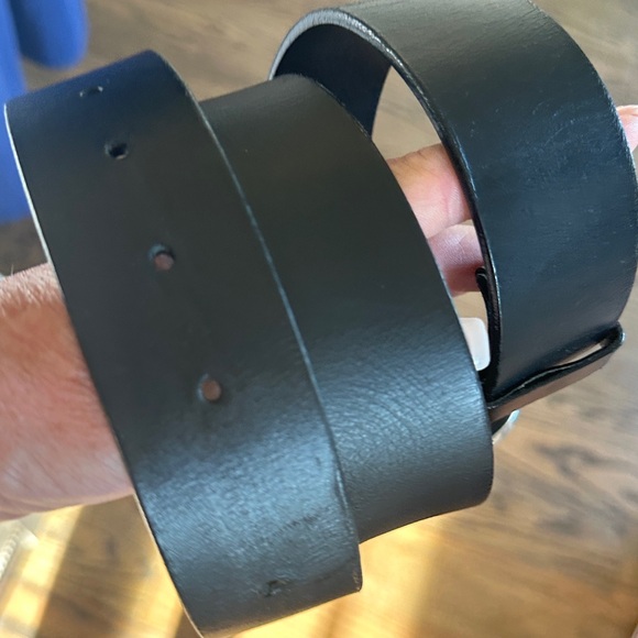GUCCI BLACK LEATHER INTERLOCKING “G” BELT